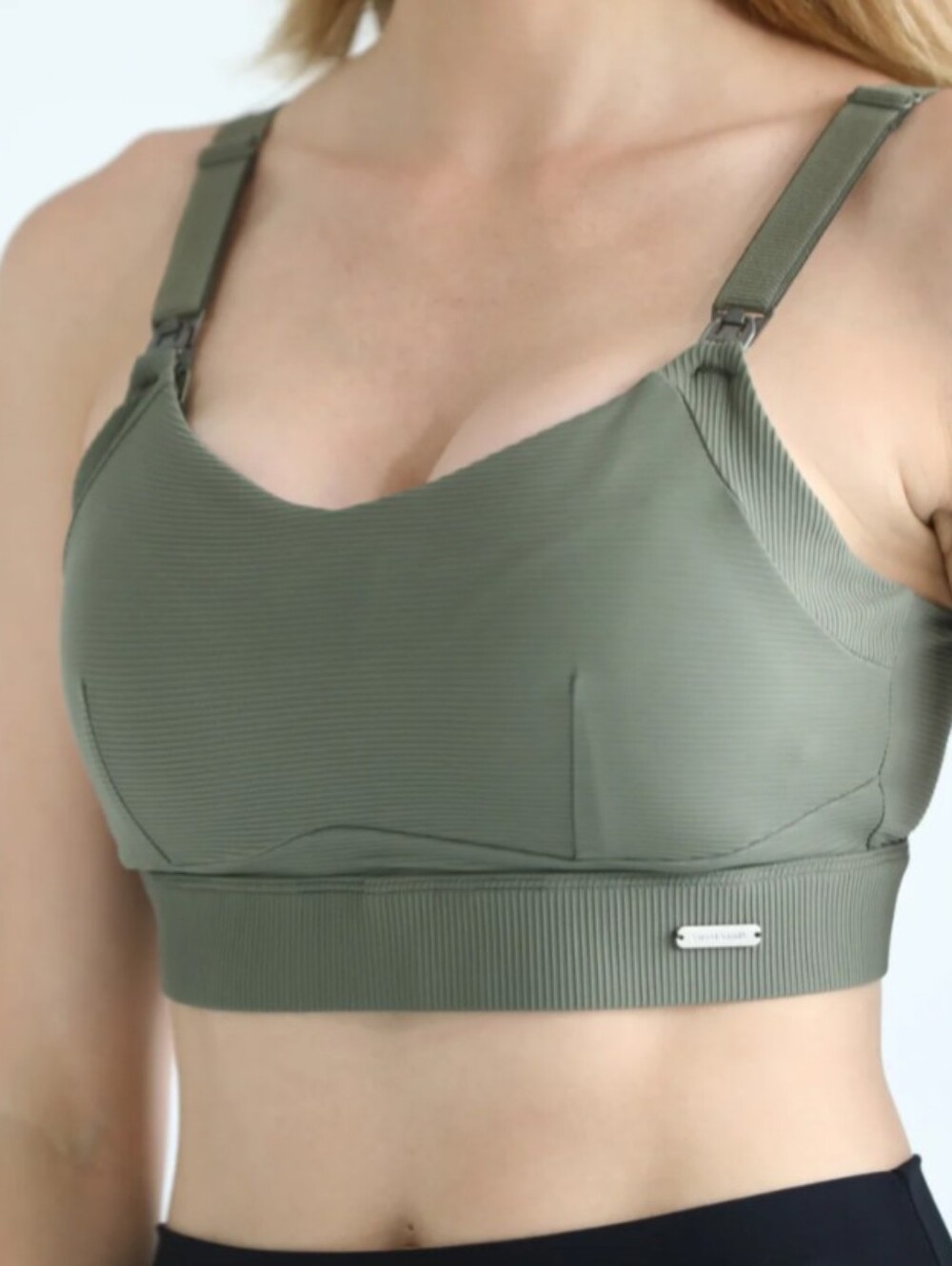 Sweat & Milk Maeve Run Times Sewn In Cups Nursing & Pumping Sports Bra Sz.L
